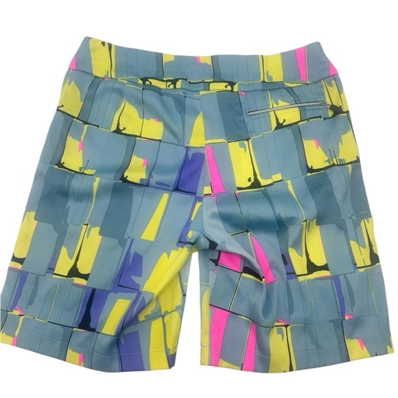 Jamie Sadock Geometric Blue Golf Shorts Size 10 - Picture 9 of 11